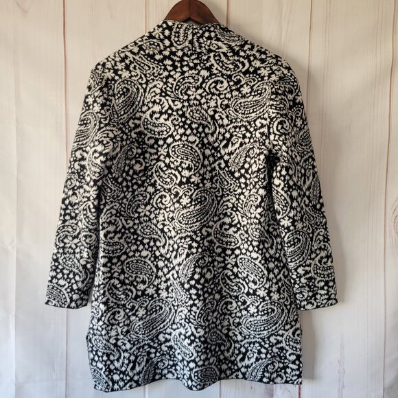 Ruby Rd Petite Women’s PS Open Front Cardigan Sweater, Black/White, Long Sleeve, - Picture 5 of 9